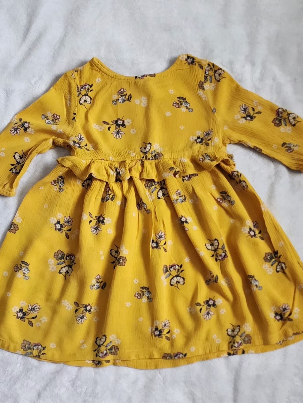 Old Navy Mustard Yellow Floral Girls' Casual Dress